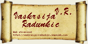 Vaskrsija Radunkić vizit kartica